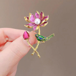 Peen haraka lootose pross naistele manteln&otilde;elad M&auml;rgid Vintage Flower Corsage pruutkleit pulmapeo ehted