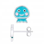 LEA &; ARTHUR &ndash; laste k&otilde;rvar&otilde;ngad "GHOST" mustriga 925 h&otilde;bedast roodiumiga kaetud ja; SININE email - jalutusk&auml;ru s&uuml;steem