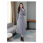 Naiste uus s&uuml;gis- ja talvevillane mantel &uuml;le p&otilde;lve paksendatud &uuml;lisuured rev&auml;&auml;rid on eriti pikad M