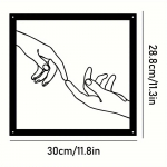 Must metallist rauast kunst &ndash; lihtsad jooned, mis hoiavad k&auml;est kinni siluett koduseina kaunistamiseks, elegantne rippseina kaunistus helehall v&auml;rv