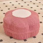 Mugav lambavillast/PU-nahast Ottomani jalavarju kate kaasaskantava k&auml;epidemega Jaapani poufist p&otilde;randa istmepadja kate (Siset&auml;it EI OLE) 41x41x16cm valge