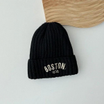 &Uuml;hev&auml;rviline kiri Beanie M&uuml;ts Talvine soe kootud m&uuml;ts t&uuml;drukutele Poistele Vintage tikitud BOSTON V&auml;ikelaste Laste heegeldatud kapoti 1-4Years