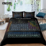 Perioodiline elementide tabel Tekikate Teadusliku voodipesukomplekt Mikrofiiberkeemia armastajate &otilde;ppepilt lastele Teismelistele T&auml;iskasvanute Sisustus AU Single(140x210cm)