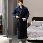 Paks kolmekihiline soe talvehommikumantel meeste pehme flanellist tepitud pikk kimono vannimantel Meeste hommikumantel meeste korallifliisist hommikumantel XL
