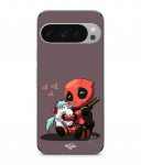 Coque - MANIACASE - Google Pixel 9 Pro - B&eacute;b&eacute; Deadpool avec Licorne - Souple - Noir