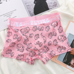 Meeste U kumer kott Aluspesu noorte mood roosa tr&uuml;kitud bokserid l&uuml;hikesed p&uuml;ksid Aro p&uuml;ksid poisid Slim Fit hingavad alusp&uuml;ksid elastsed kohvrid L roosa