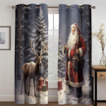 3D j&otilde;ulukardinad J&otilde;uluvana P&otilde;der Lumekardin Elutuba Magamistuba K&ouml;&ouml;k R&otilde;du Aken Dekoratiivkardinad 2 tk komplekt 70W165H(CM)X2PCS&Hook