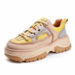 2025. aasta kevads&uuml;gisjalatsid Naiste moed tossud Ehtsast nahast kingad, k&otilde;rgust suurendavad 5 cm lamedad naiste tossud 35 kollane