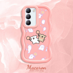 V&auml;rvitud muster Big Wave Edge pehme silikoon materjal Macaron telefoni &uuml;mbris p&otilde;rutuskindel kaitsev kummist korpus OnePlus Vivo Motorola Moto jaoks Vivo Y38 5G must