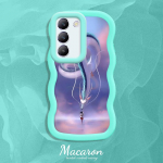 V&auml;rvitud muster Big Wave Edge pehme silikoon materjal Macaron telefoni &uuml;mbris p&otilde;rutuskindel kaitsev kummist korpus OnePlus Vivo Motorola Moto jaoks Vivo Y38 5G roosa