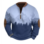 Meeste Retro Casual gradienttr&uuml;kiga kampsun S