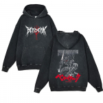 Anime Berserk Retro Pestud Pusad 100% Puuvillased Topid Black Acid Vintage Y2K Kapuutsiga sviitrid Oversize Hip Hop Meeste Pullover M valge/must