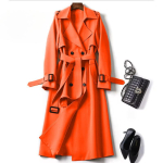 Trenchcoat Naiste Keskmine ja Pikk Uus Korea Versioon Suur Suurus V&auml;ike Jakk P&otilde;lvepikkune Jakk M orange