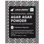 Urban Platter Professionaalse kvaliteediga agar-agar pulber, 50g (5 pakikest &agrave; 10 g, taimne želatiinialternatiiv, ideaalne k&ouml;&ouml;giviljaželee ja vegankohvi valmistamiseks)