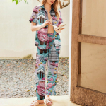 Naiste j&otilde;uluprintidega pidžaamakomplekt Naiste l&uuml;hikeste varrukatega pikad p&uuml;ksid Kaheosaline komplekt n&ouml;&ouml;pidega koduriided S