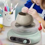 Mini Keraamikaketas Komplekt Keraamika Valmistamise Masin Savi 8 tk Skulptuurit&ouml;&ouml;riistadega Lastele roheline