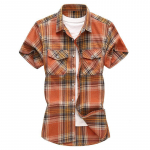 2023. aasta meeste ruuduline vabaaja l&uuml;hikeste varrukatega s&auml;rk topelttaskutega - suvine mood, suur suurus 5XL