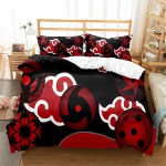 Punane Pilv Anime 3D Joonisvoodikatte Komplektid Tekk Voodipesu Laste Voodipesukomplekt Akatsuki Jaapan Kahekohaline Kuninganna Kuningas &Uuml;hekohaline Suurus Kingitus EU SK 260x220cm