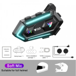 Y20 mootorrattakiiver Bluetooth-peakomplekt BT5.3 vabak&auml;ek&otilde;ne juhtmevaba m&uuml;rasummutusega veekindel k&otilde;rvaklapid RGB valgusega
