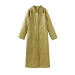 Naiste kunstnahast mantel, slim rev&auml;&auml;r, &uuml;he n&ouml;&ouml;biga pealisr&otilde;ivas, vabaaja khaki trench, vintage Briti stiil, uus mood, pendelr&auml;nd, kevad ja s&uuml;gis S