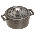 staub Pico Cocotte &Uuml;mmargune Hall V&auml;ike K&auml;sivalu Emailitud Poti Jaapani La Cocotte &Uuml;mmargune Mini 10cm [Volitatud Toode] 40500-106 gray