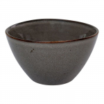 Lots de 4 bols c&eacute;ramique gris et marron &oslash; 15x9 cm