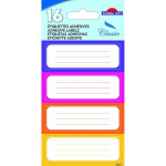 16 &eacute;tiquettes adh&eacute;sives scolaires - Rectangles bloc couleurs chaudes