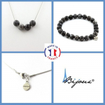 Pierres et Min&eacute;raux. Parure bijoux Bracelet Collier 4 Perles Labradorite 8 mm. Chaine en Taille personnalisable.