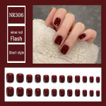 Veinipunase s&auml;raga k&uuml;&uuml;nekleebised: Eemaldatavad l&uuml;hikese kulumise k&uuml;&uuml;nte kleebised Glitter (Glue Type) burgundiapunane