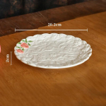 Prantsuse stiilis roosireljeefiga keraamilised taldrikud, restoran, p&auml;rastl&otilde;unatee, magustoidu-, puuvilja- v&otilde;i peotoidu taldrik, peen majapidamistarvik