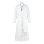 &Uuml;hev&auml;rviline preestri Cosplay kost&uuml;&uuml;m Halloweeni preester Keskaegne Vintage Cosplay kost&uuml;&uuml;m L valge