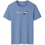 QICED Suvine l&uuml;hikeste varrukatega T-s&auml;rk Meeste O-kaelusega Trend Bottom s&auml;rk XXXXXXL terasest sinine v&auml;rv