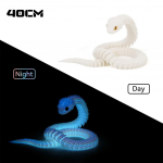 Helendav 30 cm 3D prinditud kobra madude kaunistus 3D prinditud loomad kirjutuslaua aksessuaarid toakaunistus Kontori laua ussi aasta ornament [Luminous] Daytime White(Effect Random) -40cm