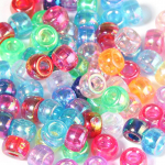 100 tk suure auguga l&auml;bipaistvad h&auml;rmatisega t&uuml;nnihelmed &ndash; v&auml;rvilised sibulapulbrist plastist ponihelmed rastapatside ja parukate jaoks 100 pcs/pack