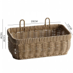 Kootud rippkorv k&ouml;&ouml;gi hoiustamiseks: Ingver, K&uuml;&uuml;slauk, Sibul, Muna, Puuvili - Imitatsioon Rotangist Seinakorv