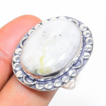 Rainbow Moonstone Handmade 925 Sterling Silver Jewelry Ring Size 10 f2q86