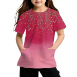 Laste l&uuml;hikeste varrukatega taskutopsid vabaaja tr&uuml;kiga T-s&auml;rk &Uuml;markaelusega pulloverpluus 110