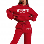 S&uuml;gis Talv BROOKLYN Kampsun P&uuml;ksid Komplekt Naised Kapuutsiga dressipluus Komplekt T&auml;nav Hip Hop R&otilde;ivad Vabaaja Naiste R&otilde;ivad Pl&uuml;&uuml;sist dressipluus 3XL