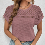 Suvised uued l&uuml;hikeste varrukatega &otilde;&otilde;nsad lahtised pitss&auml;rgid, naiste elegantsed hingavad vintage naiste vabaaja pluusid, moodsad &uuml;mara kaelusega soliidsed naiste topid 26425 XXL telliskivipunane v&auml;rv