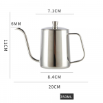 350 ml/600 ml 304 roostevabast terasest korgiga Teflonist k&auml;sitsi keedukann Kodumajapidamises kasutatav pika suuga rippuv k&otilde;rvatilga kohvikann, paksendatud peene suu kannu riistad 350ml h&otilde;be