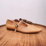 Johnature Spring Women kingad ehtsast nahast Basic Casual Buckle Strap terava varbaga pumbad 38 pruun