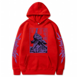 Meeste Pusad Anime Evangelion Graafiline EVA-00 PROTO TYPE Unisex Oversize Pikkade varrukatega Pullover Pusad Harajuku T&auml;navar&otilde;ivad Topid XXL punane