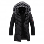 Talvine meeste pikk parka jope Mood Meeste karkraega Soe parka mantel Vabaaja Soe Tuulekindel Polsterdatud Meeste R&otilde;ivad XXXXXL must