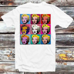 230 Gsm 100% puuvillane Marilyn Monroe kollaaž Pop Art Selfie T-s&auml;rk Vanaaegne Retro Kingitus Unisex Joonisfilm Anime &Uuml;laosa T-s&auml;rk B1403 XXS valge