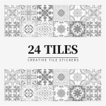 24 tk Creative Kitchen Tile Kleebised Veekindlad Mandala Lilled Plaadipasta Isekleepuv tapeet Magamistoa Kaunistus Kleebised 1 Set 10x10x 24PCS