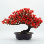 Loov simulatsioon tervitusm&auml;nd pottimishuone Zen roheline taim bonsai dekoratsioon kunstlillede dekoratsioon 24cm x 32cm roosa