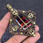 Ammolite Handmade Copper Wire Wrap Jewelry Pendant 3.55 z4b62