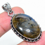 Natural Labradorite Gemstone Handmade 925 Sterling Silver Pendant 1.89 k2i55