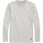 Polo Ralph Lauren SS23 Niiskust juhtiv veniv &uuml;mara kaelusega aluss&auml;rk &uuml;hev&auml;rviline liibuv pikkade varrukatega T-s&auml;rk meestele topid hall 714899681-003 M