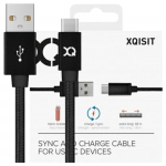 Xqisit Kabel Cotton Usb C 3.0 Czarny/Black 1.8M 27749